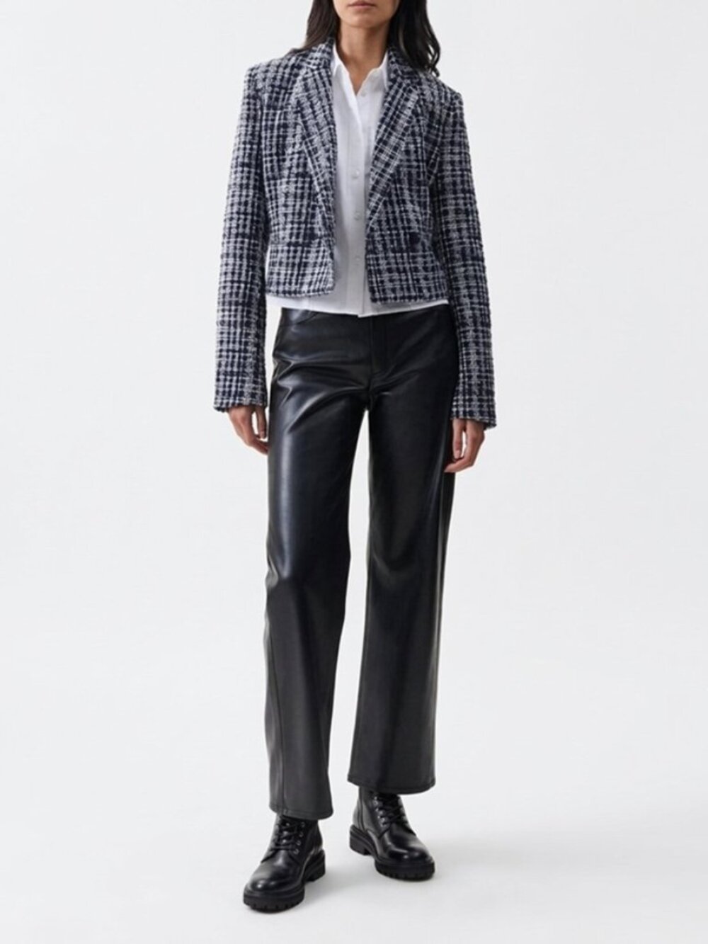 Rag & Bone Elvy Double Breasted Crop Tweed Blazer